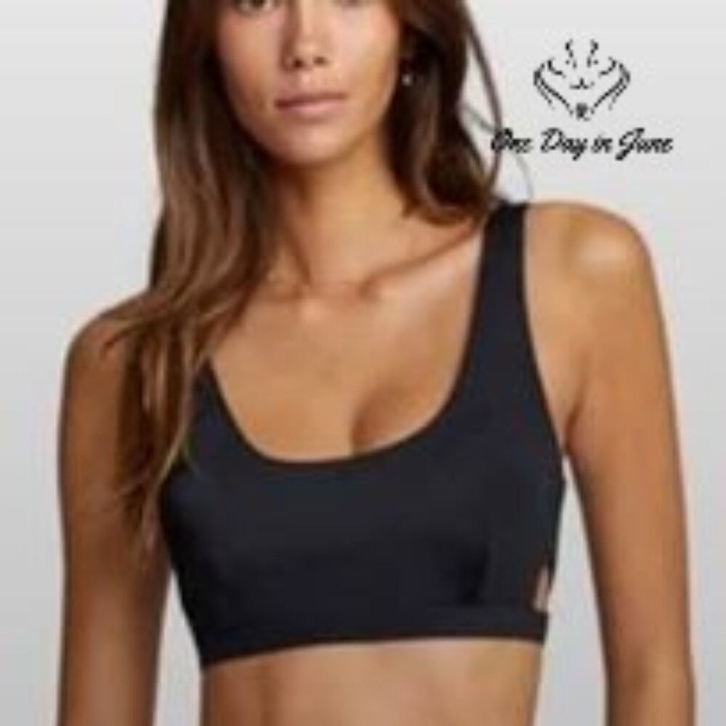 RVCA Solid Bralette Bikini Top Black Cutout Scoop Neck NWT $50 Size XS