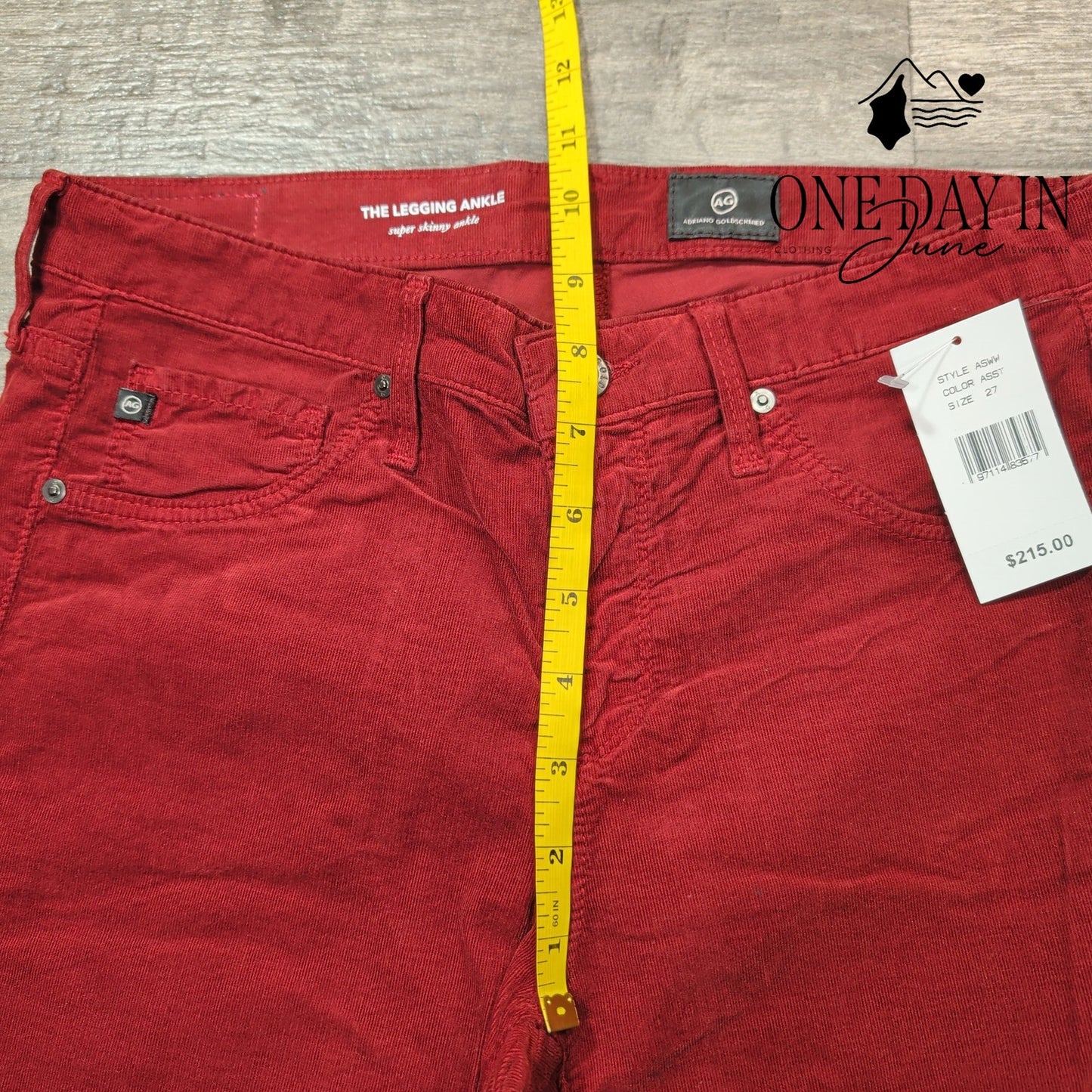 AG Adriano Goldschmied The Legging Ankle Skinny Micr Corduroy Jeans Size 4 (27)