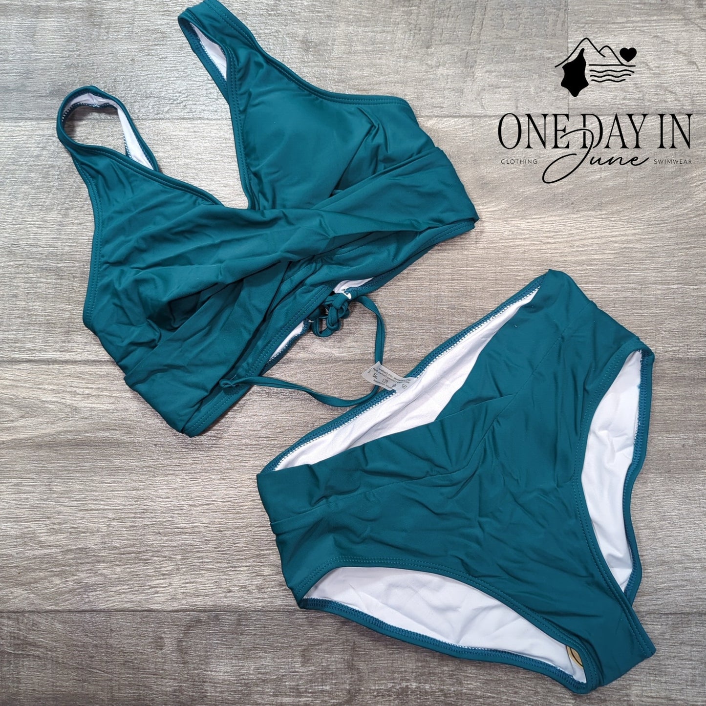 Limeeke Twist Front Lace Up Back Bikini Swimsuit Size S