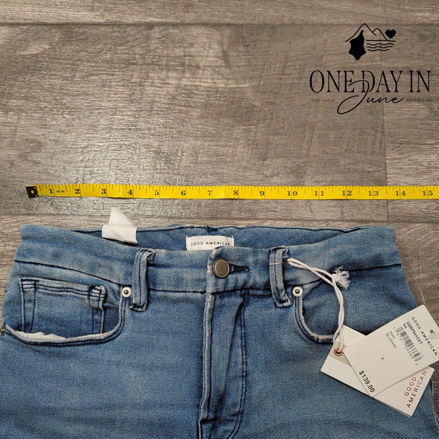 Good American Good Legs Straight Split Pocket Jeans Blue449 NWT Size 2