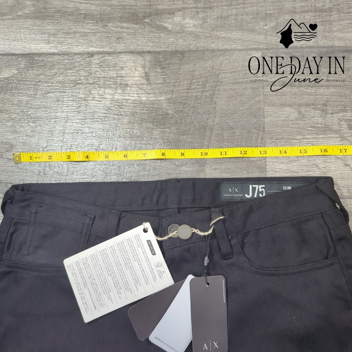 Armani Exchange J75 Slim Jeans Black Denim A|X NWT Size 30X32