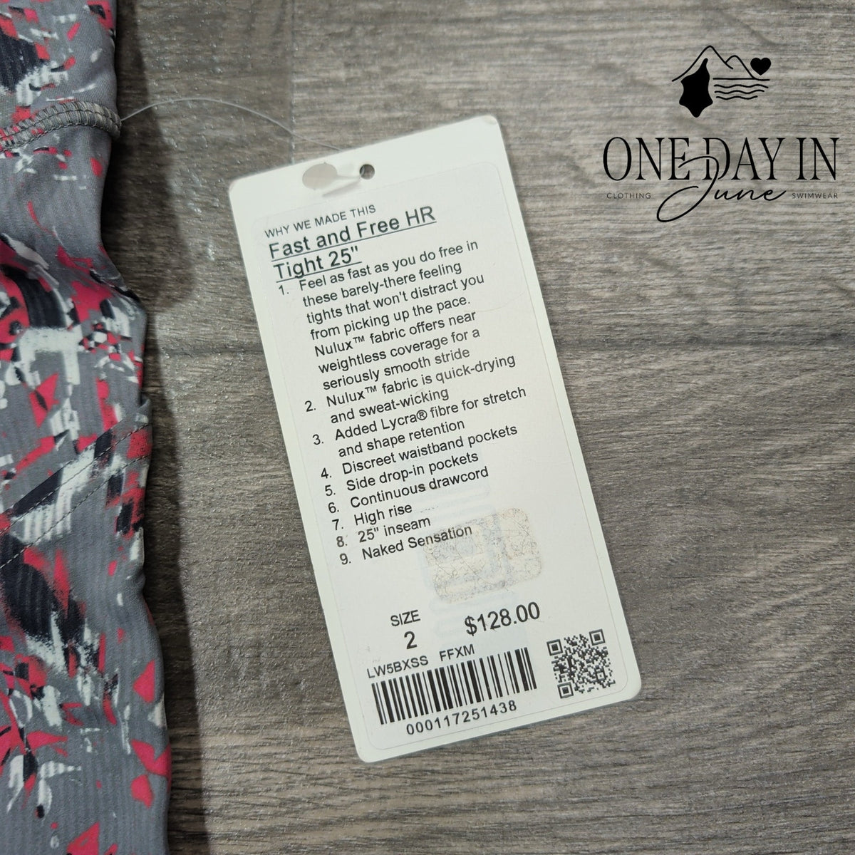 Lululemon Fast and Free HR Tight 25" Floral Flux Multi Nulux NWT Size 2