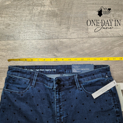Talbots Flawless Petite High Waist Flocked Polka Dot Jegging Ankle Jeans NWT 14P