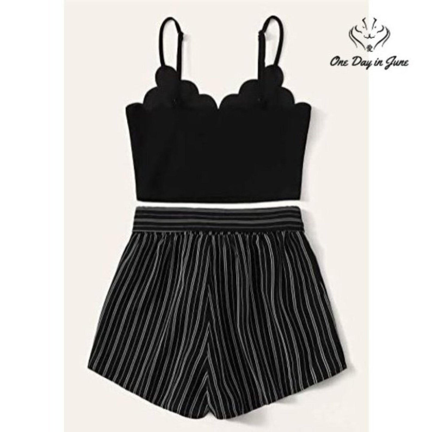 MakeMeChic Summer Cami Crop Top with Shorts Size XS