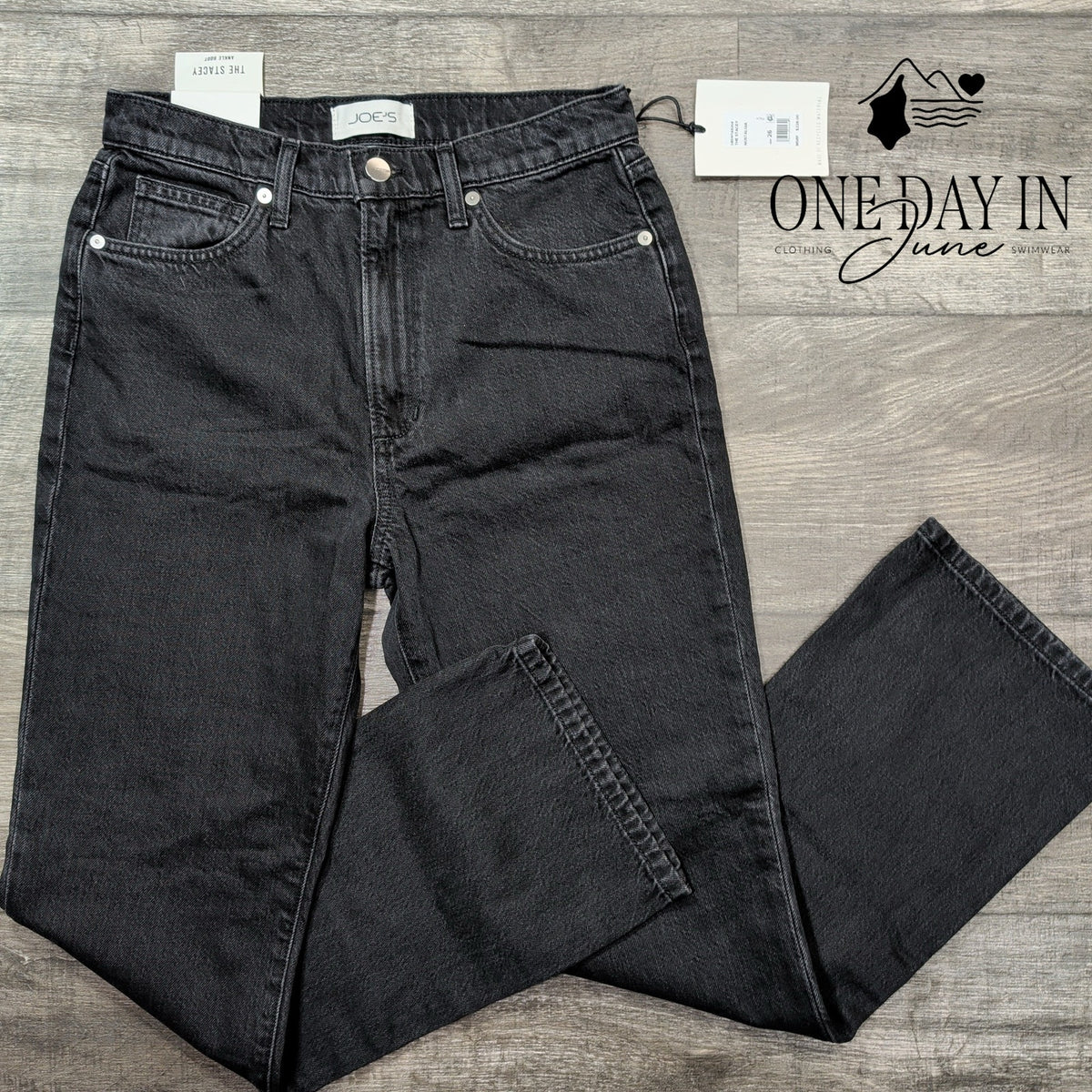 Joe's Jeans The Stacey High Rise Ankle Bootcut Jeans Black NWT Size 2 (26)