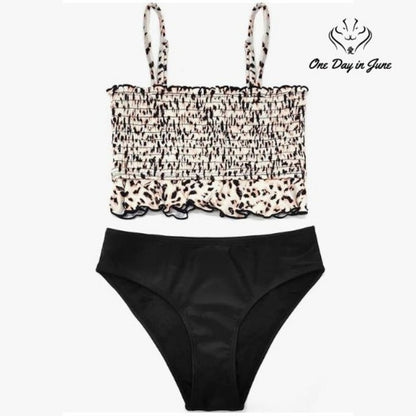 Shekini Girls Smocked Ruffle Bikini Swimsuit Size 6/8