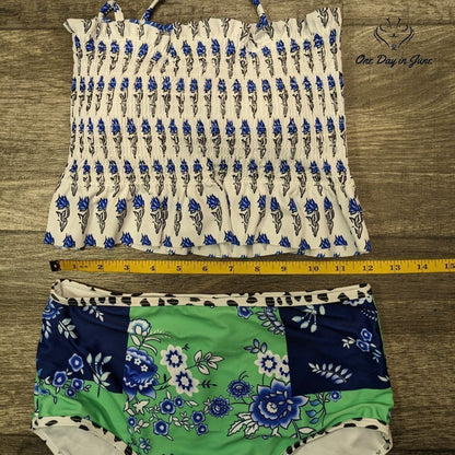 Bdcoco Smocked Floral Bikini Swimsuit Size S