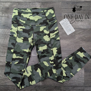 Lululemon Fast and Free HR Tight 25 Leggings Camo Green NWT $128 Size 6