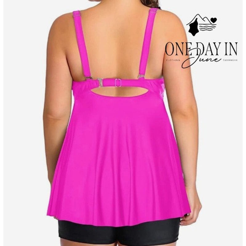 Aqua Eve Plus Size Boyshort Tankini Swimsuit Size 16W