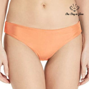 Cyn Luca NWT Reversible Scoop Bikini Bottom Coral Orange Swim Size XL