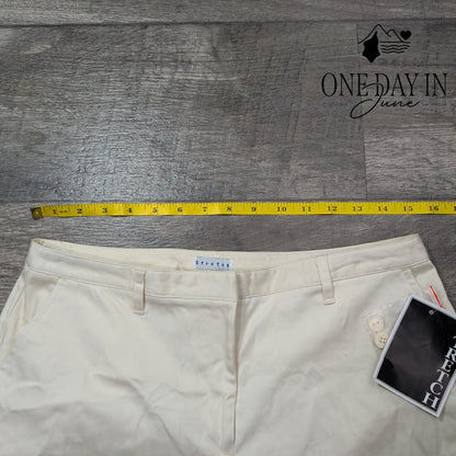 Carolina Blues Stretch Cropped Pants Ivory Cream Cotton NWT Size 8