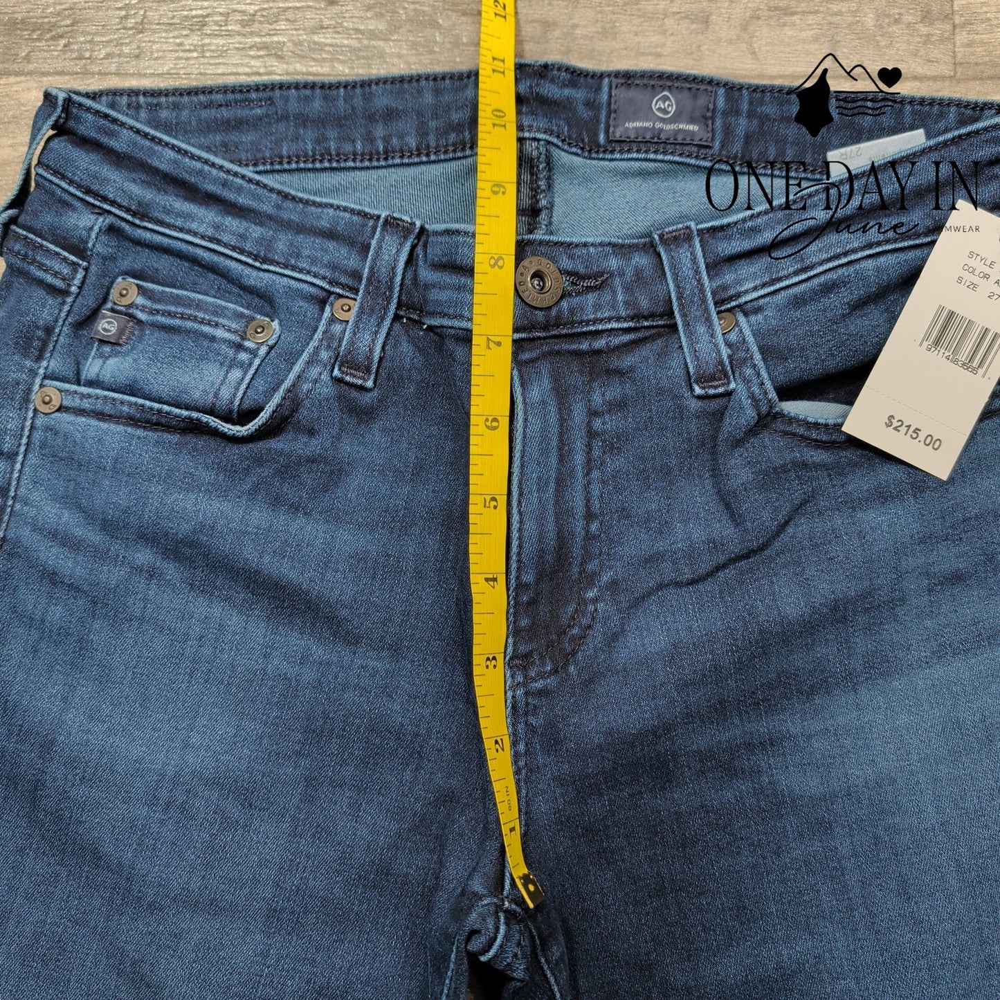 AG Adriano Goldschmied Straight Leg Jeans Dark Wash Stretch NWT $215 Size 4 (27)