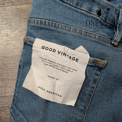 Good American Good Vintage Straight Leg Jeans Blue NWT Size 16