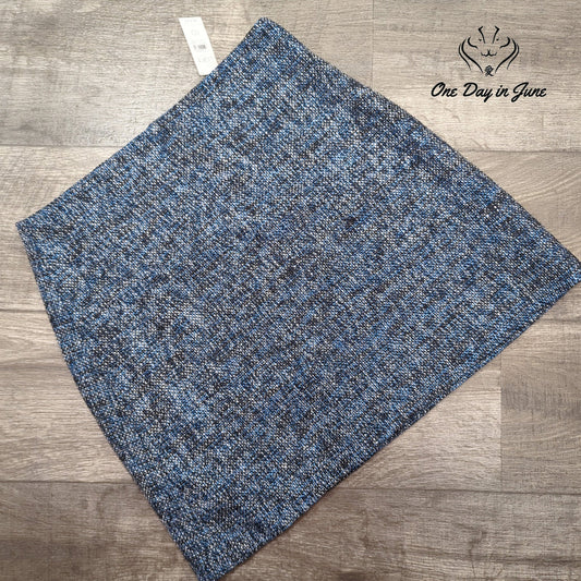 Loft Tweed Boucle Mini Skirt Blue Black White NWT Size 10