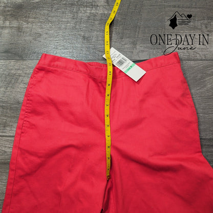 Alfred Dunner Classic Fit Pull On Pants Short Coral Red NWT Size 8
