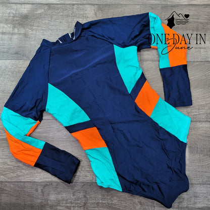 ABAFIP Rashguard Long Sleeve One Piece Swimsuit Size M