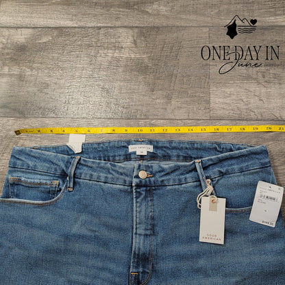 Good American Good Vintage Straight Leg Jeans Blue NWT Size 16