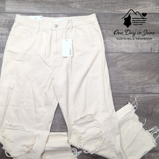 Vervet Leslie 90's Vintage Flare Distressed Jeans Size 10