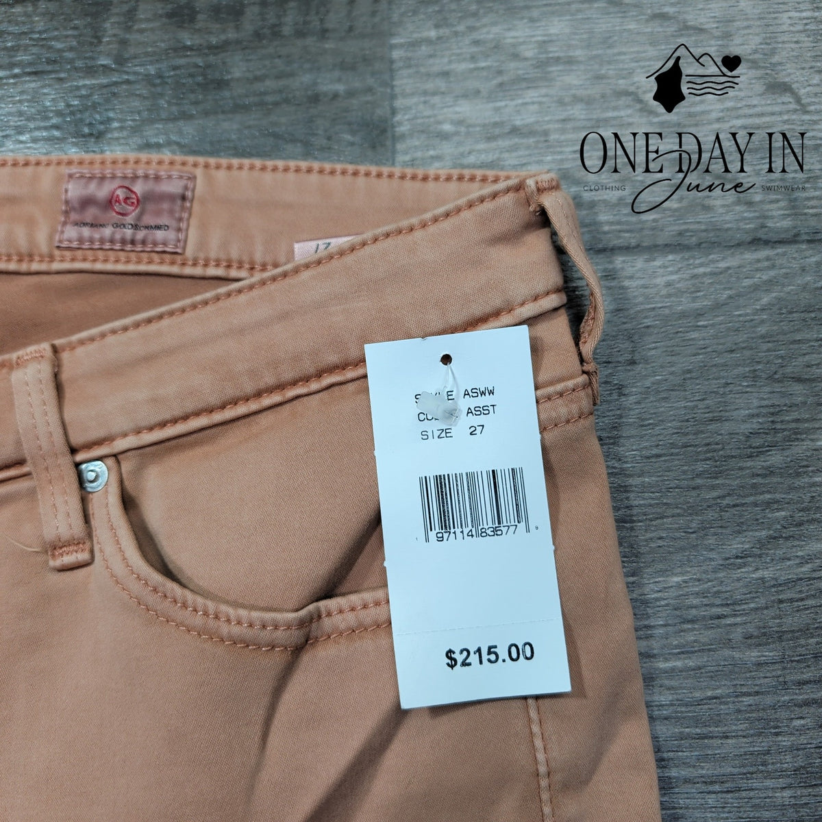 AG Adriano Goldschmied The Prima Mid Rise Cigarette Jeans Pink NWT Size 4 (27)