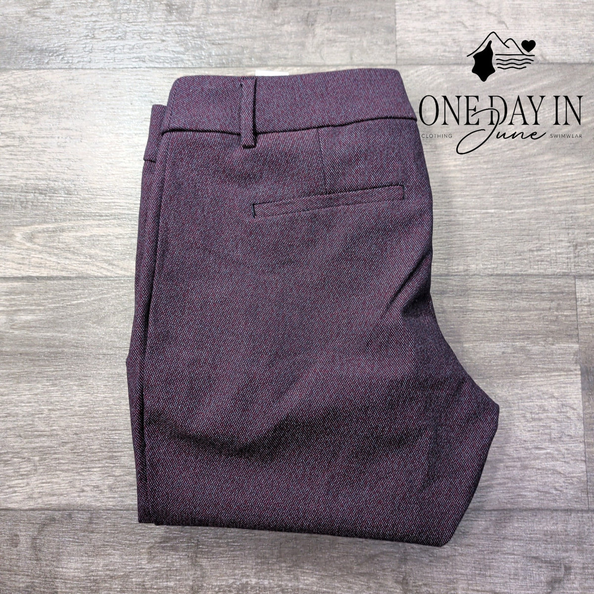 Loft Marisa Trouser Pants Burgundy Textured Straight Leg Career NWT Size 6
