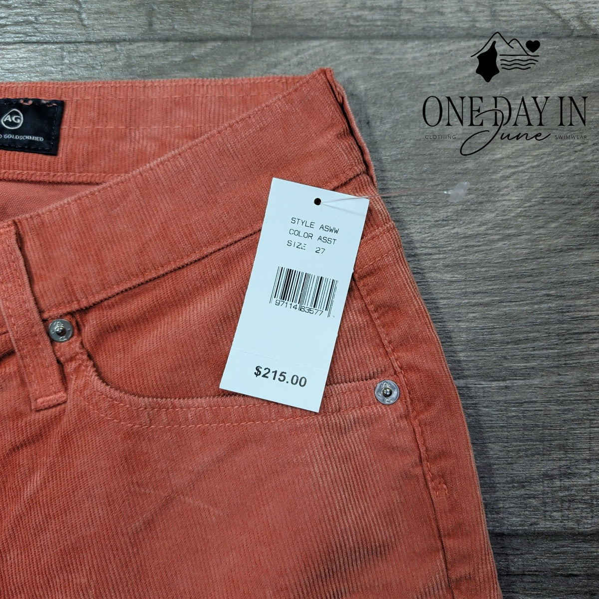 AG Adriano Goldschmied Straight Leg Corduroy Pants Size 4 (27)