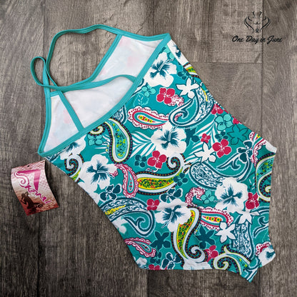 Kanu Surf Girls Layla Beach Sport One Piece Swimsuit Floral NWT Size 14