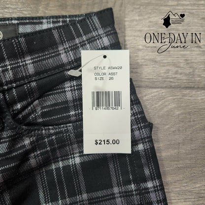 AG Adriano Goldschmied Farrah Skinny Plaid High Rise Jeans NWT Size 4 (27)