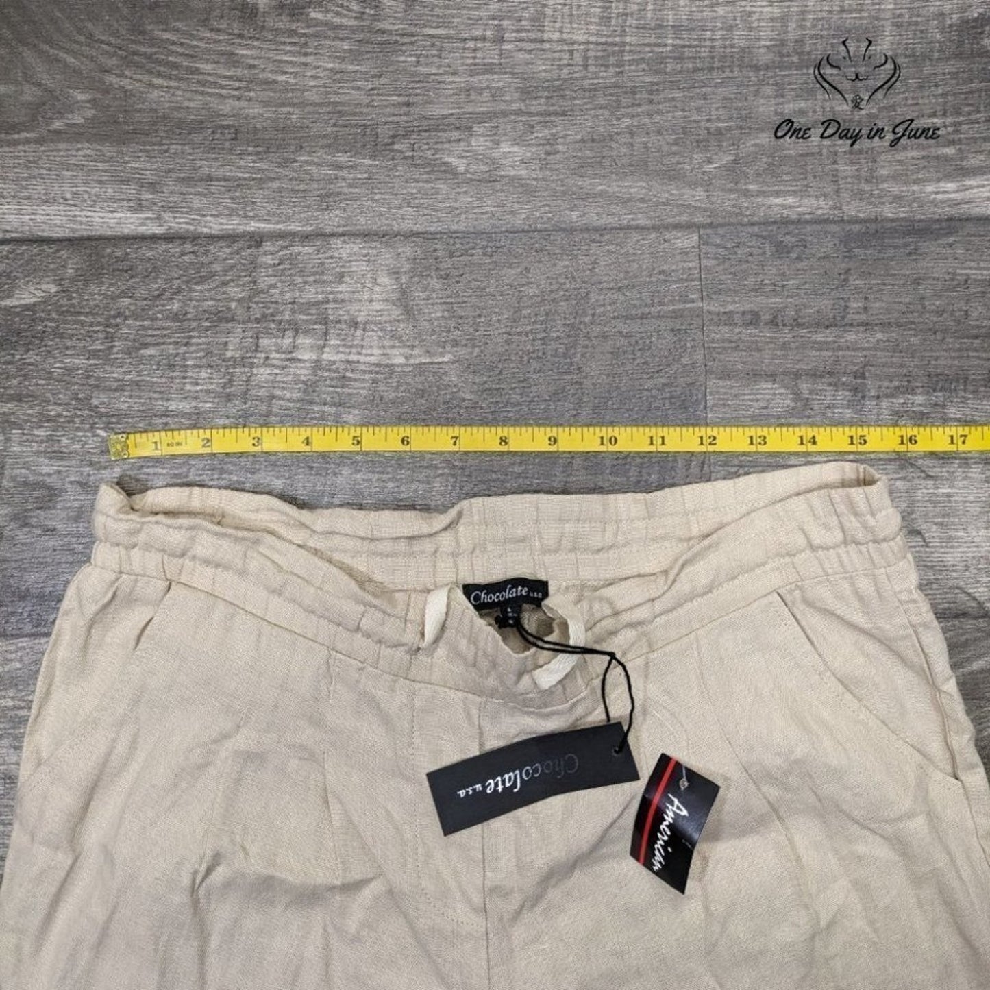 Chocolate Casual Linen Cropped Pants Size L