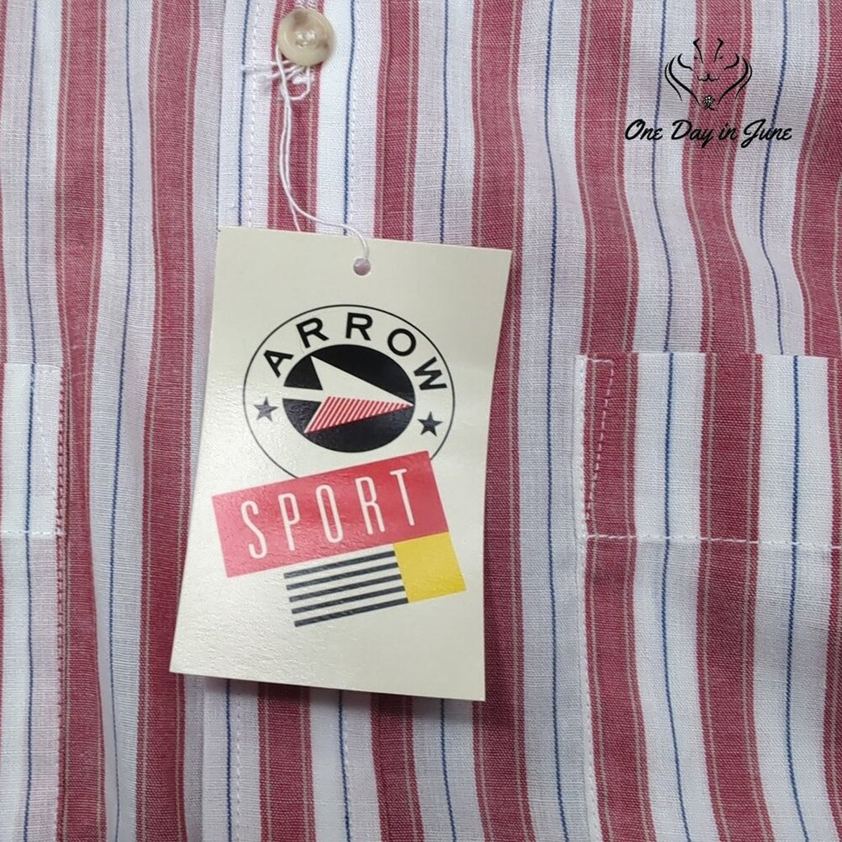 Arrow Sport Wrinkle Free Striped Button Down Shirt NWT Size M