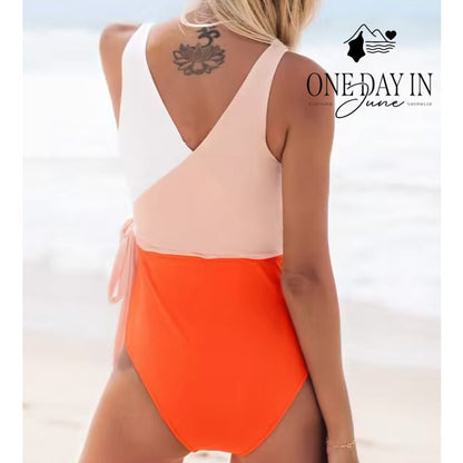 Cupshe Color Block One Piece Swimsuit Size L