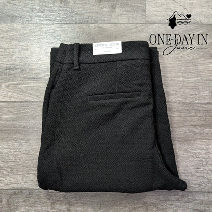 Chico's Textured Slim Leg Pull On Pants Black Size Chico's 1 (8)