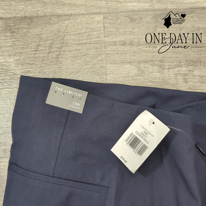 The Limited Essentials Plus Straight Leg Dress Pants Navy Blue NWT $79 Size 18W