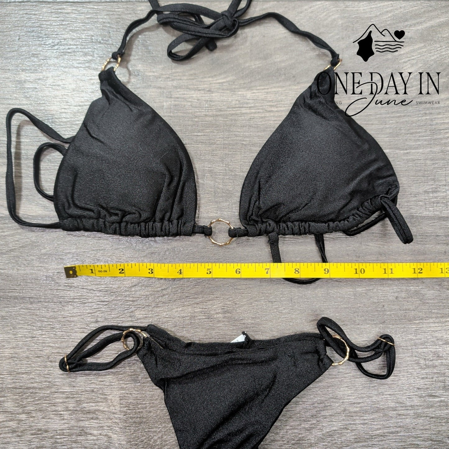 Miketai Adjustable Triangle Thong Bikini Swimsuit Size S