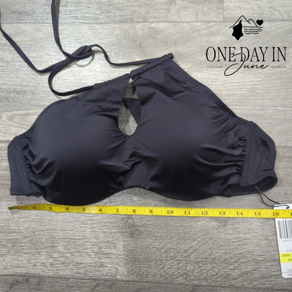 A.Che Bekah Halter Tie Back High Neck Keyhole Bikini Top Size M (32DDD, 34DD, 36D, 38C)