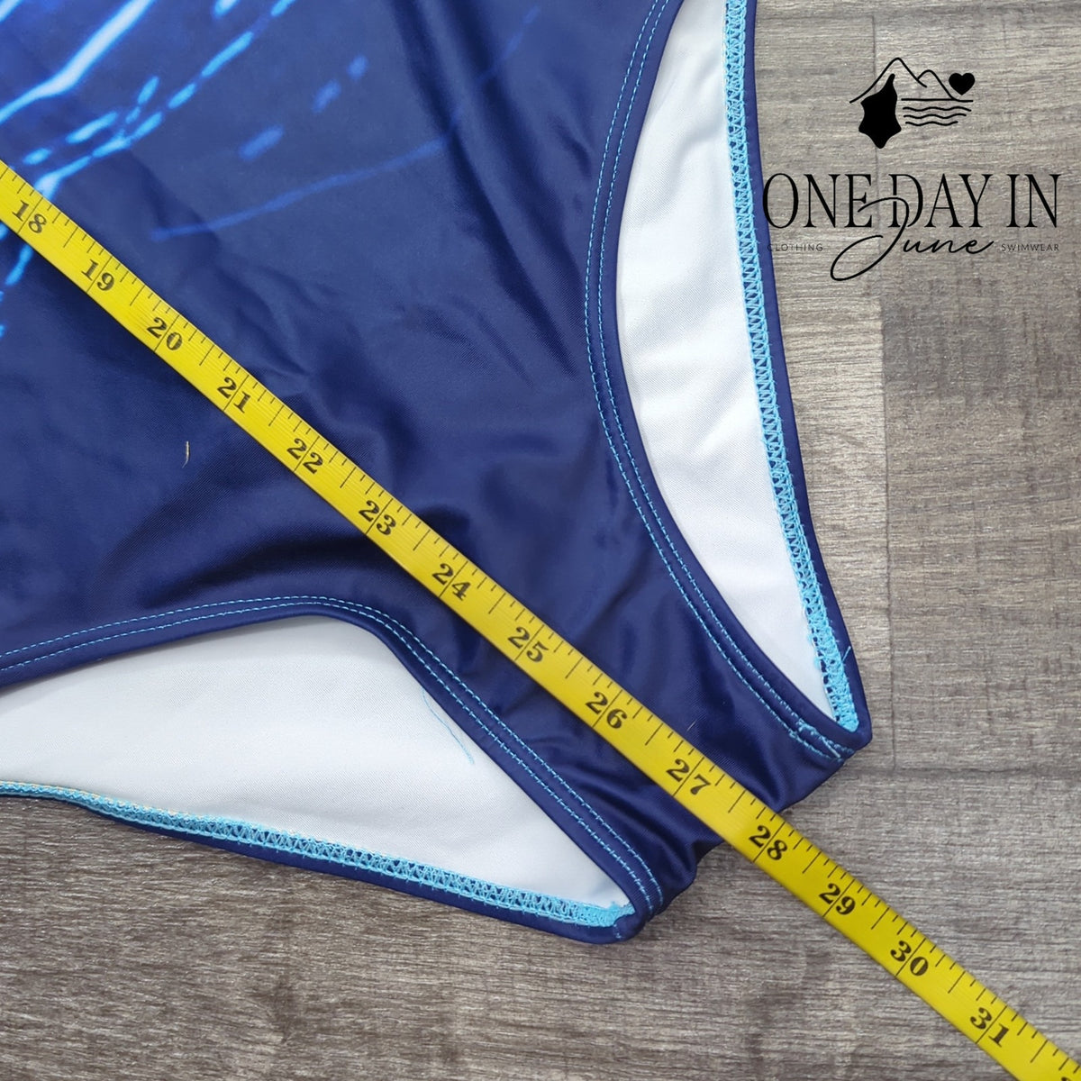 Adisputent Cross Back One Piece Swimsuit Blue Ombre Size S