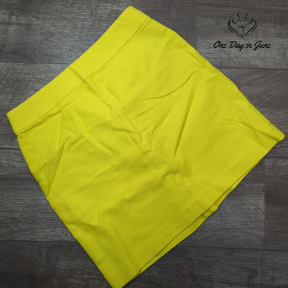 Loft Mini Skirt Bright Yellow Textured Knit Pencil Straight NWT Size 6