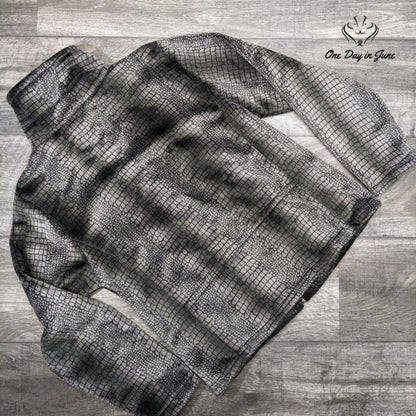 Andrea Faye Snake Skin Fleece Zip Up Jacket Size S