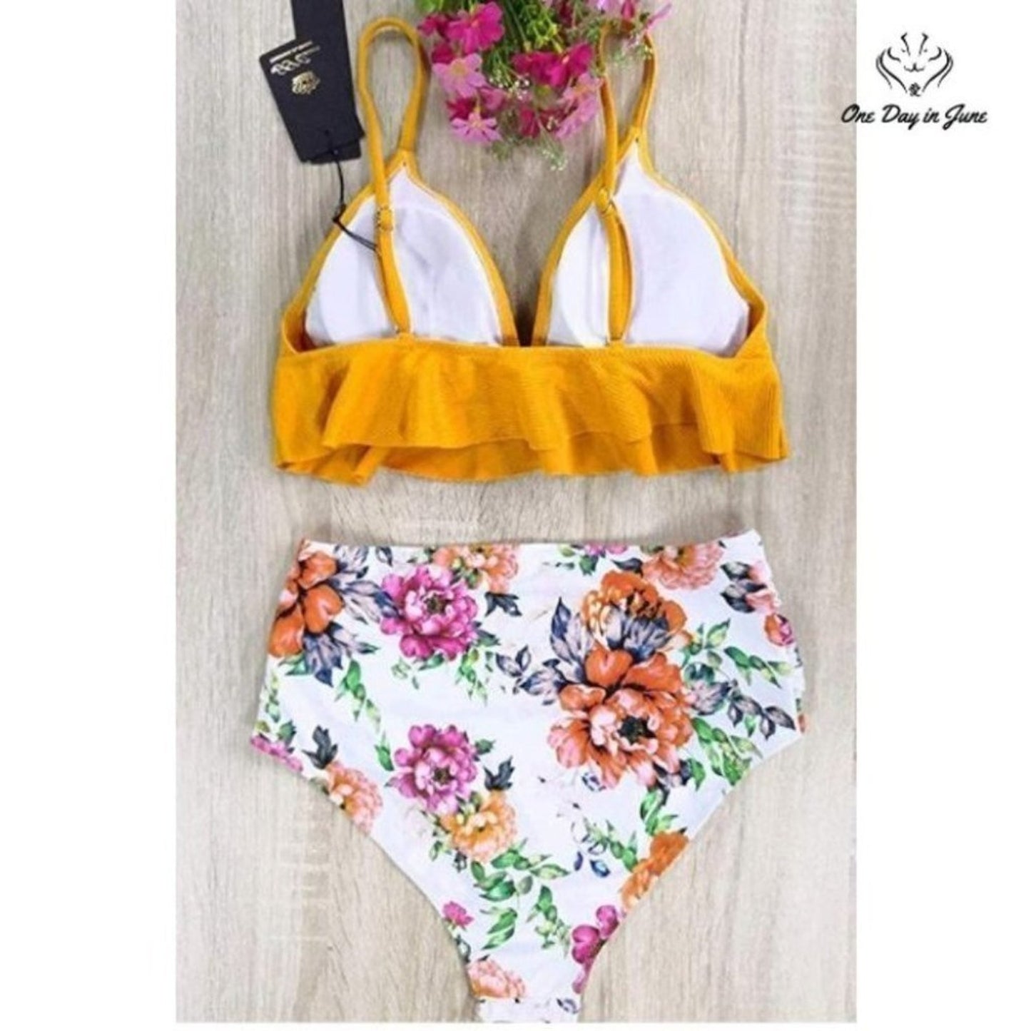 SS Queen Ruffle High Waist Bikini Swimsuit Size XL