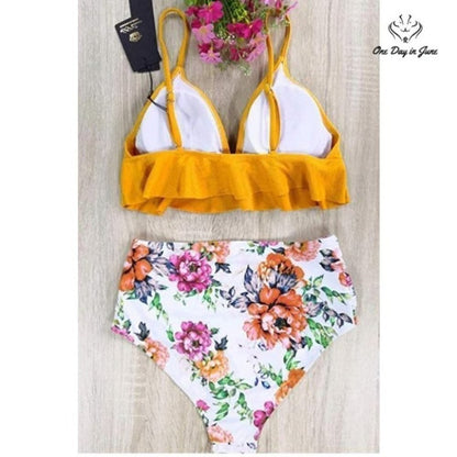 SS Queen Ruffle High Waist Bikini Swimsuit Size XL