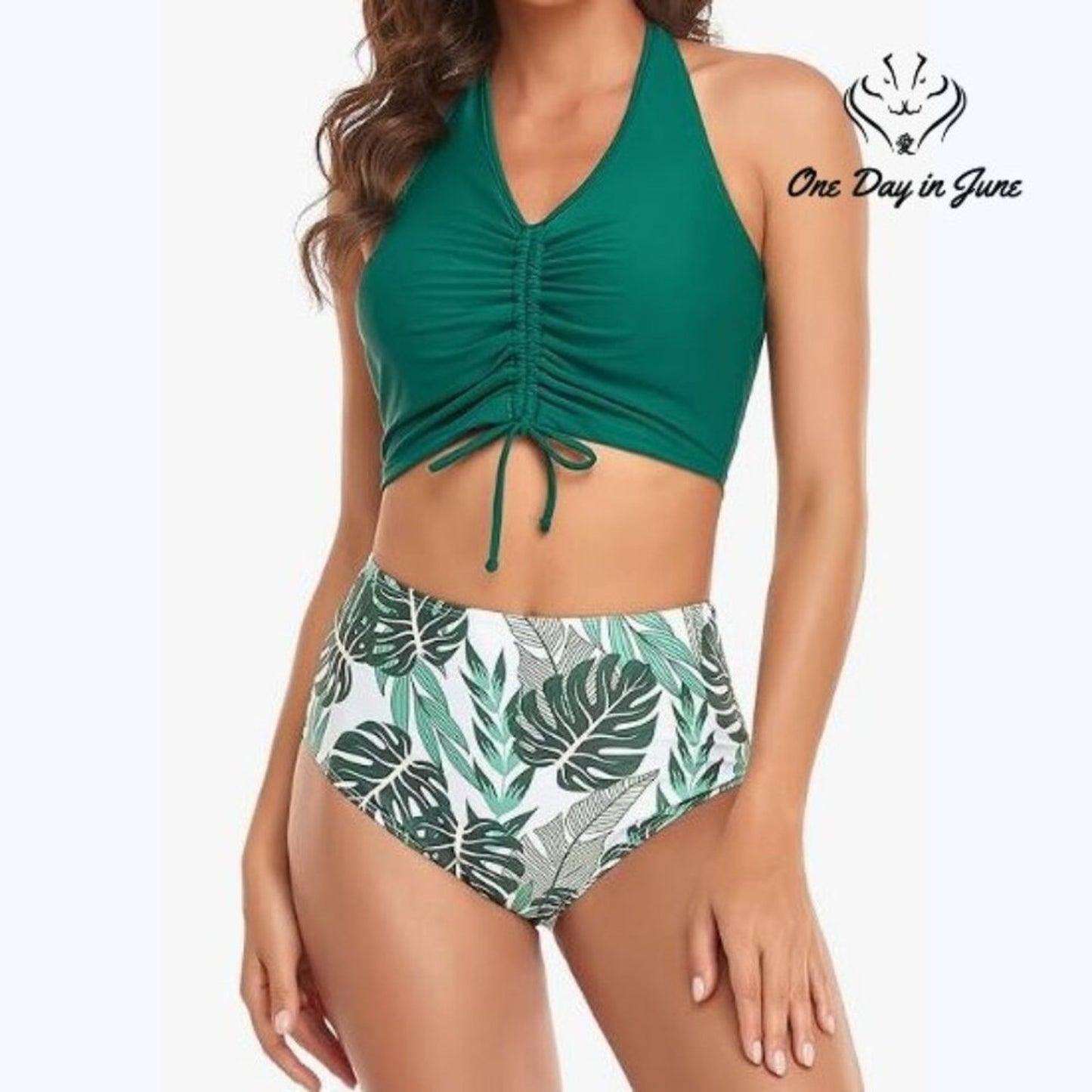 Mukeyo Drawstring Top High Waist Bikini Swimsuit Size S