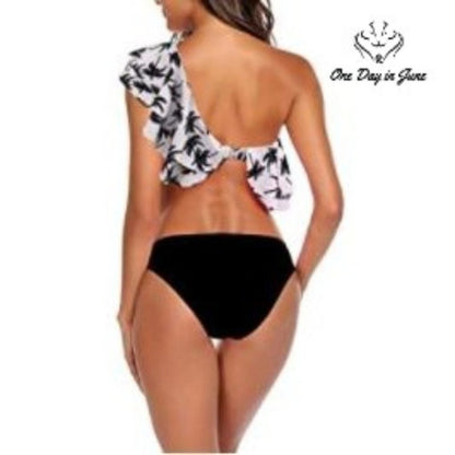 Forny Ruffle One Shoulder Bikini Swimsuit Size XL
