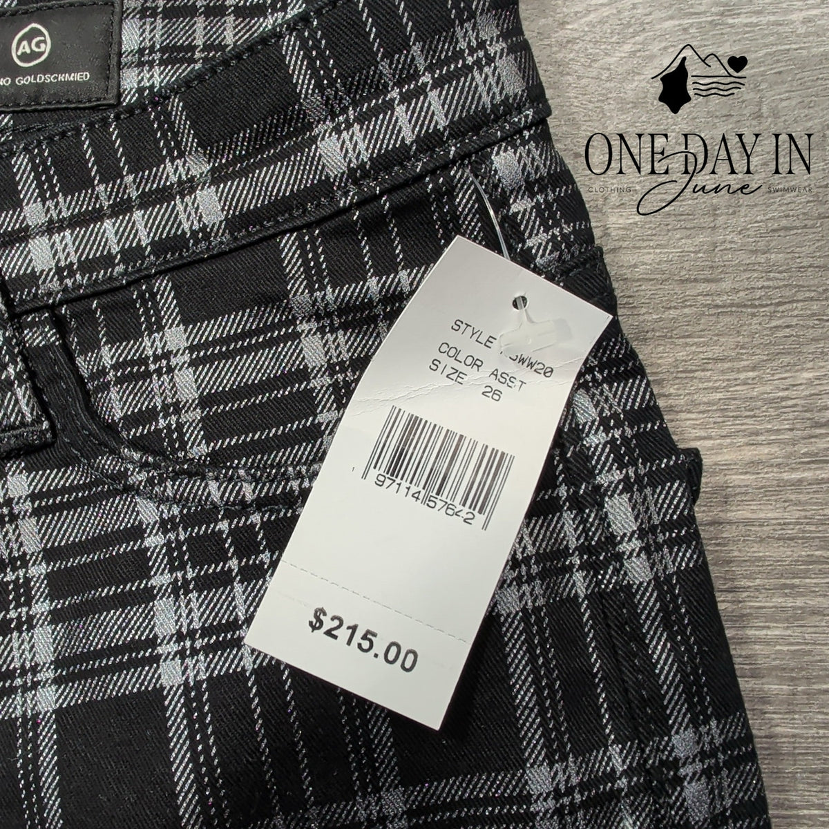 AG Adriano Goldschmied Farrah High Rise Skinny Jeans Plaid NWT Size 2 (26)