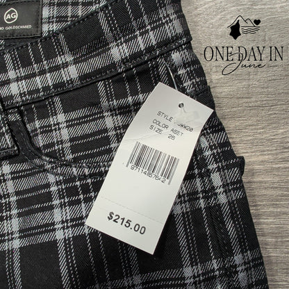 AG Adriano Goldschmied Farrah High Rise Skinny Jeans Plaid NWT Size 2 (26)