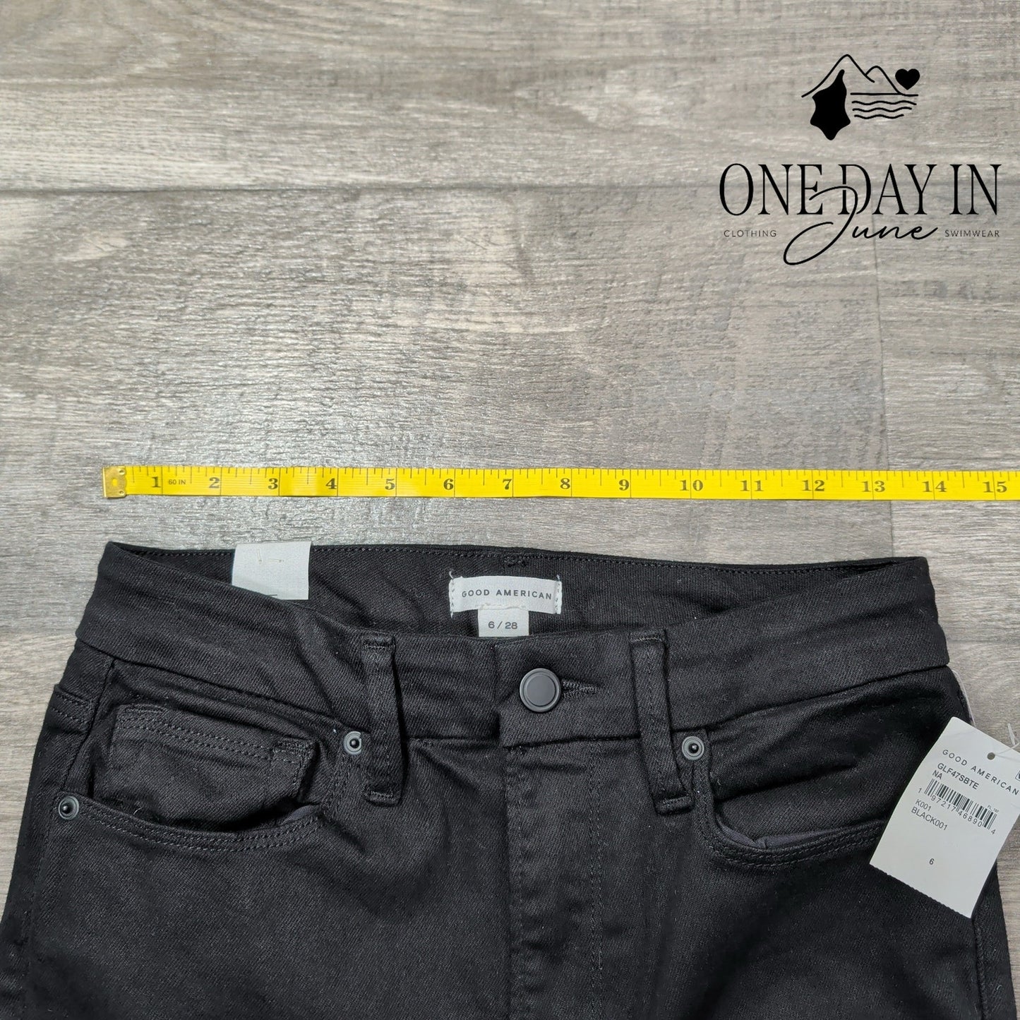 Good American Good Legs Flare Jeans Black Tall Long Inseam NWT Size 6T (28T)