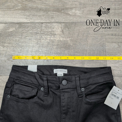 Good American Good Legs Flare Jeans Black Tall Long Inseam NWT Size 6T (28T)