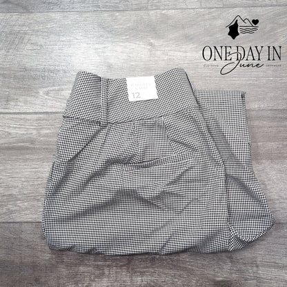 Lane Bryant Petite Wide Leg Capri Pants Black White Gingham NWT Size 12P