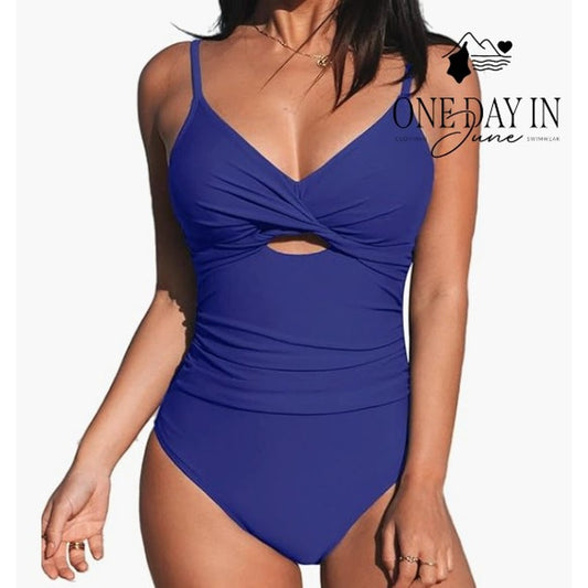 Cupshe Cross Front Keyhole One Piece Swimsuit Size L
