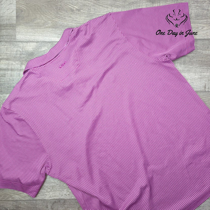CBUK Cutter & Buck Men's Striped Performance Golf Polo Purple NWT Size XXL