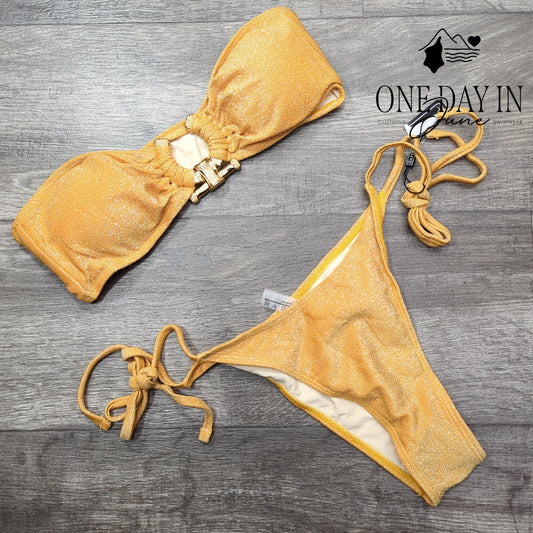 Zaful Sparkle Tie Side Bikini Swimsuit Size M
