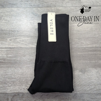 Yelete High Waist Black Stretch Seamless Leggings NWT Size OS